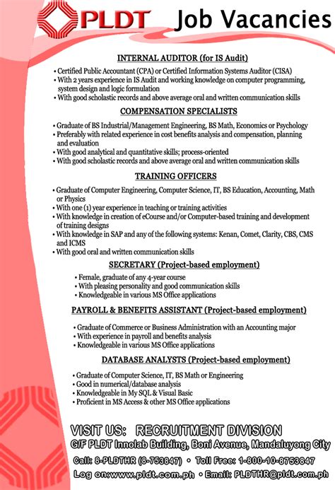 pldt careers|PLDT: Jobs .